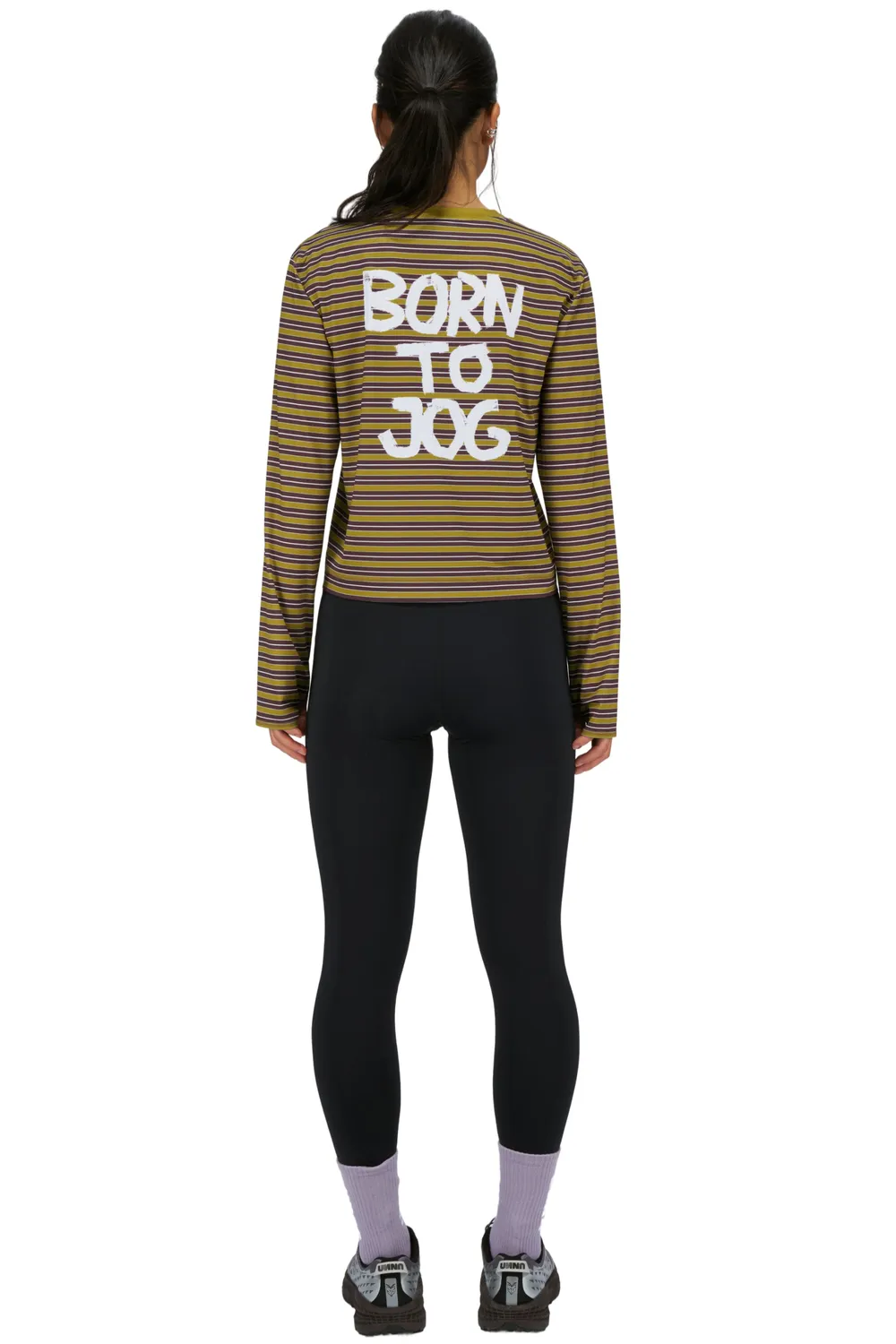 UNNA Striped LS W Langarmshirt Mud Gold Streifen