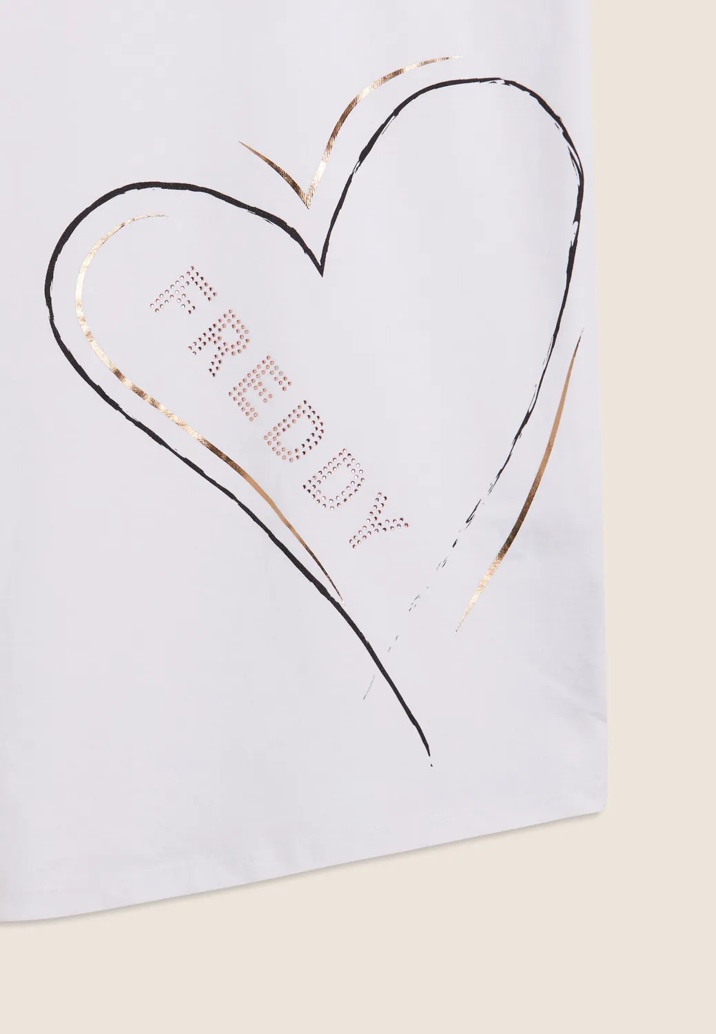 Freddy Wende T-Shirt Nero Herz-Print Supima