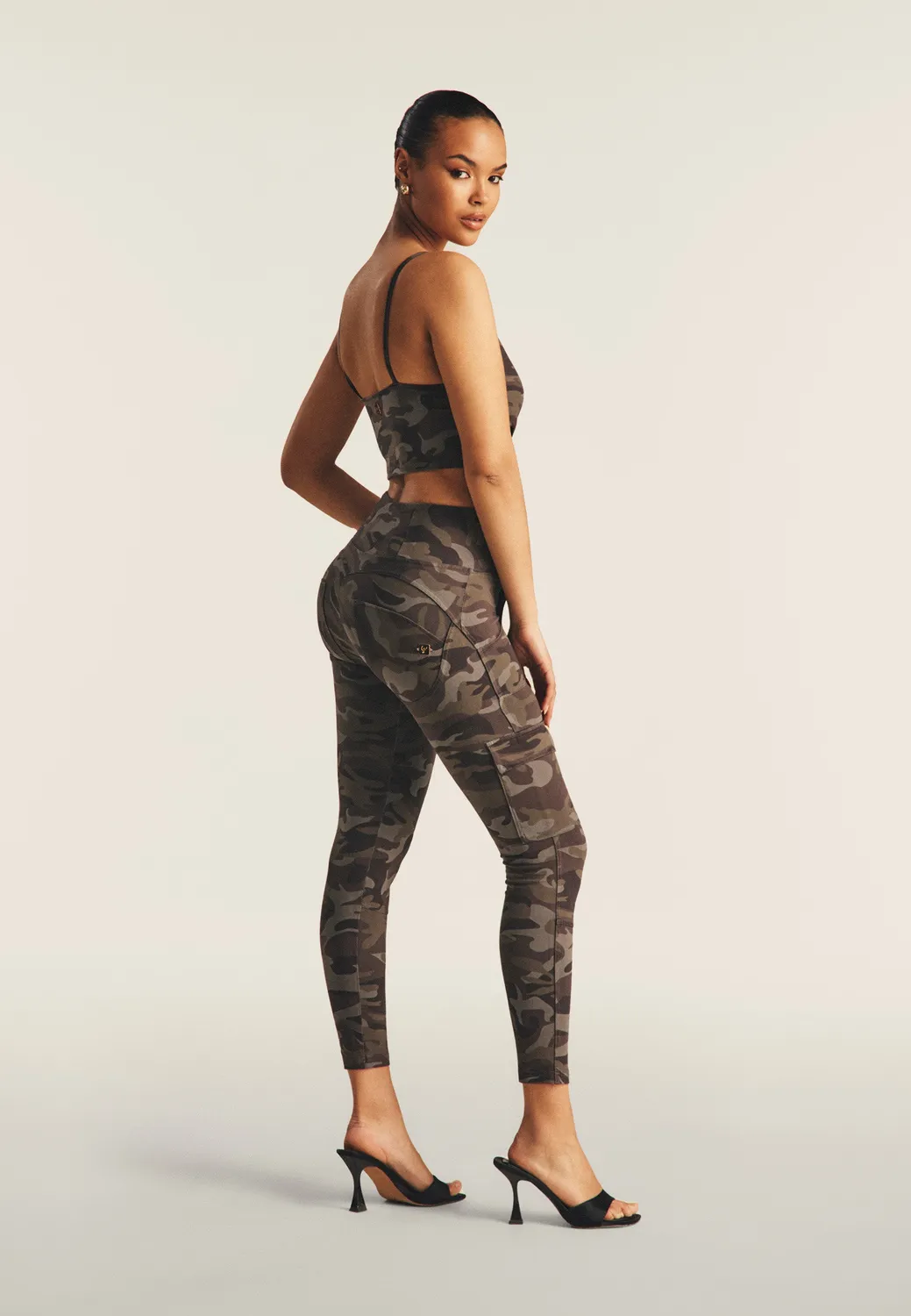 Freddy WR.UP Cargo Push-up Hose Camouflage Blau Jersey
