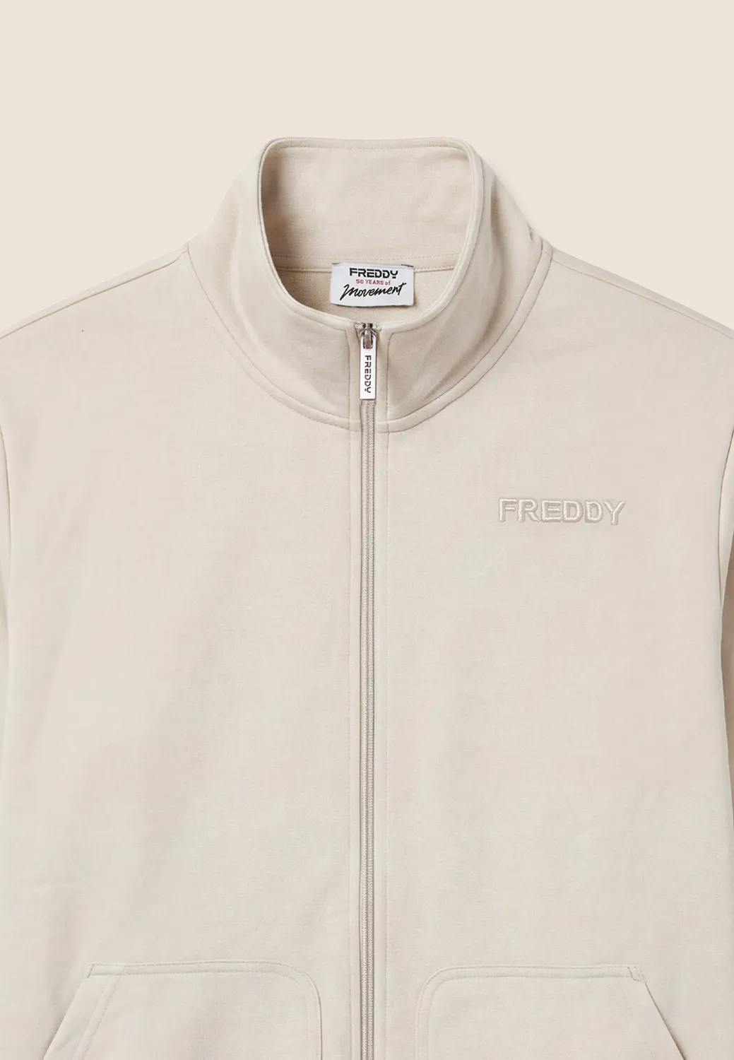 Freddy Trainingsanzug Herren Zip Grau-Schwarz K62N Fleece