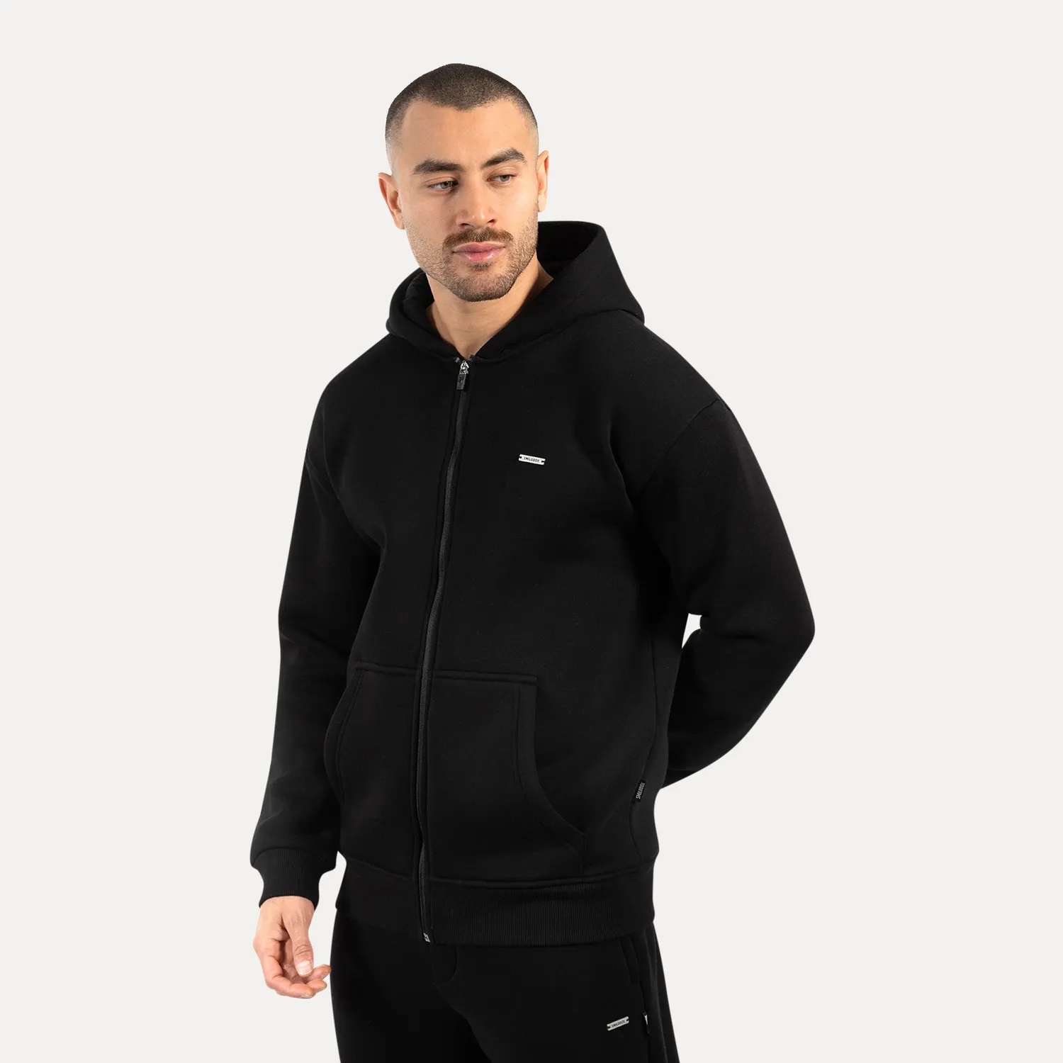 Smilodox Sorea Ilyas Zip-Hoodie Herren Schwarz blickdicht