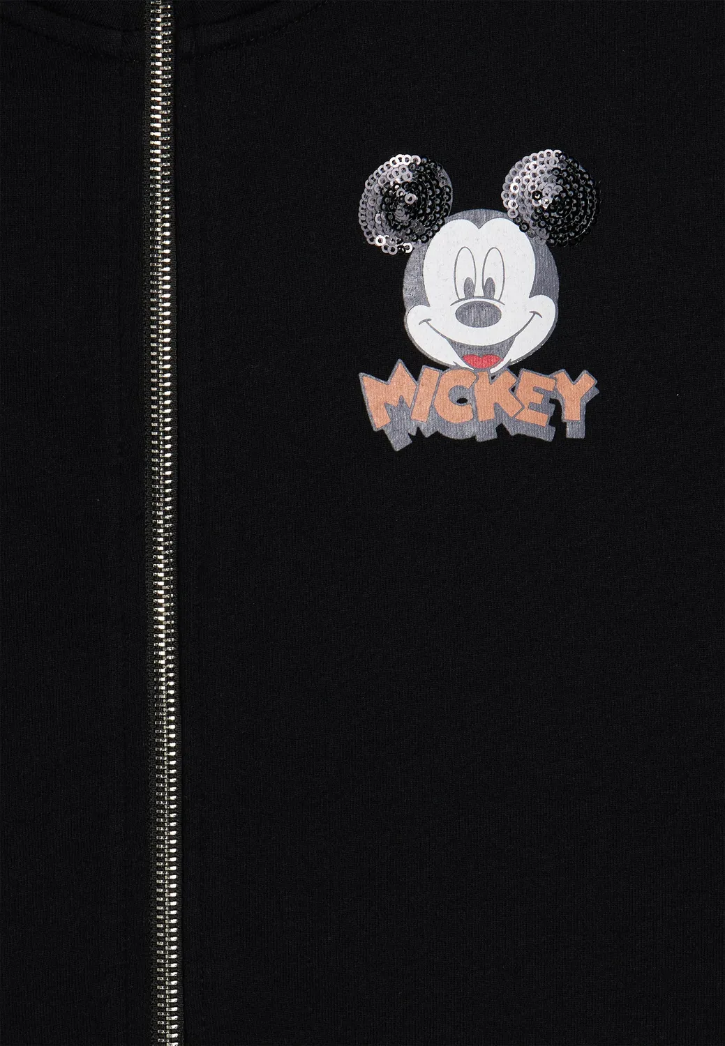 Freddy Mickey Mouse Sweatjacke Schwarz mit Zip Pailletten