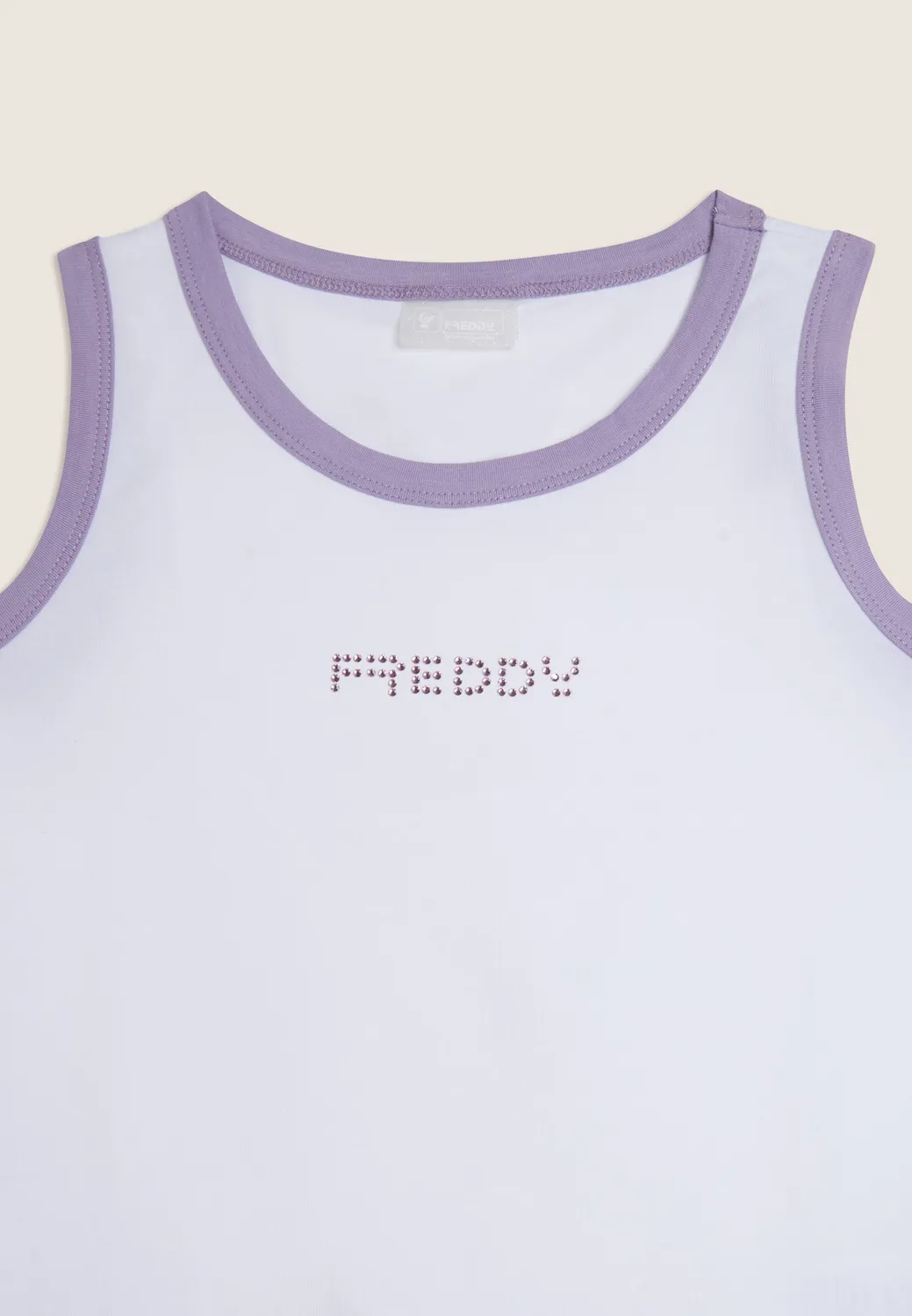 Freddy Slim Tanktop Cut-Out Strass weiß Kinder