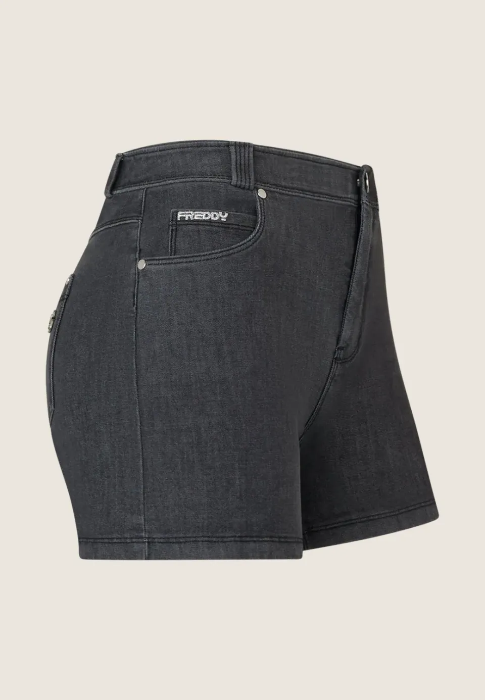 Freddy Skinny Jeans Shorts Stretch schwarz 5-Pocket