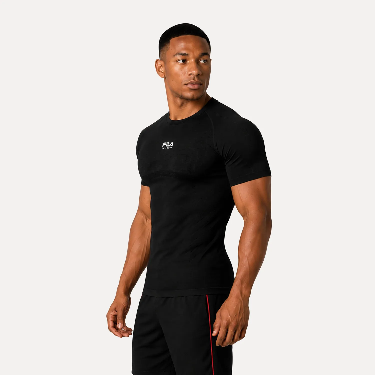 Smilodox x Fila Varallo Kompression T-Shirt Herren Schwarz