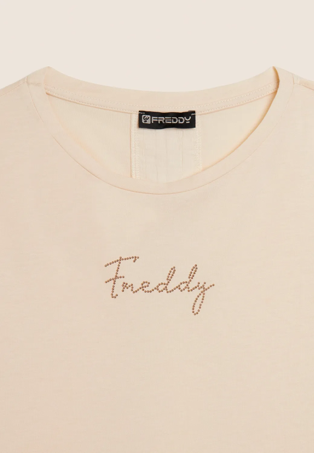 Freddy T-Shirt Crinkle-Rücken schwarz Animalier-Piping