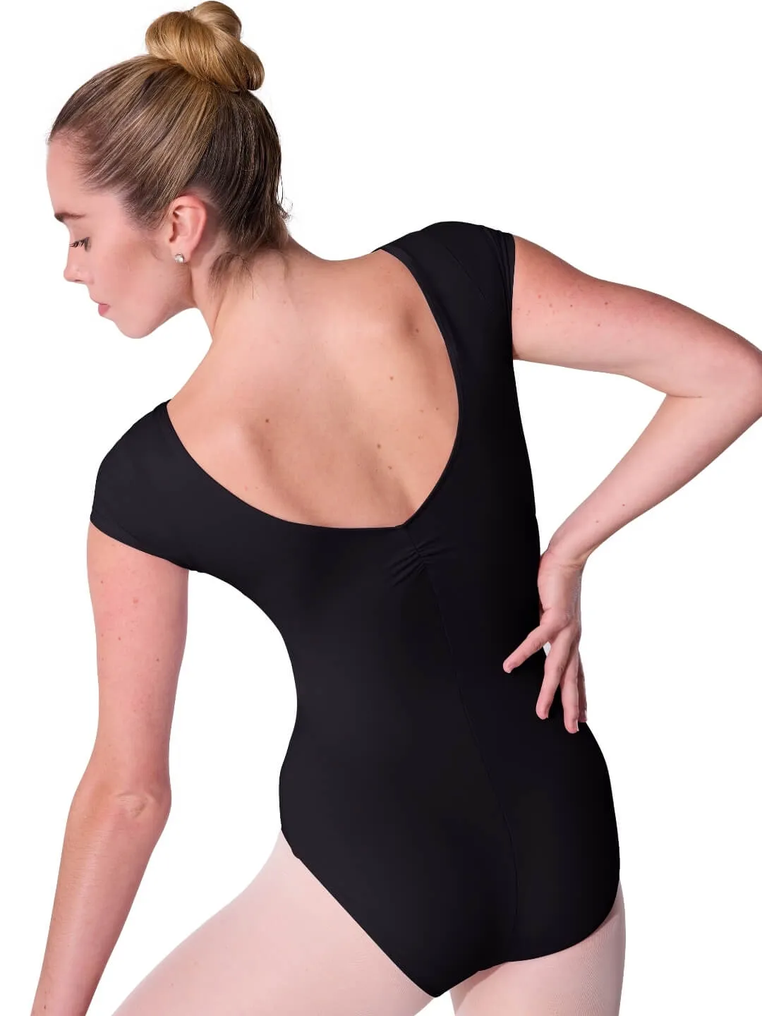 Capezio Essentials ES1009W Kurzarm Ballettanzug Schwarz