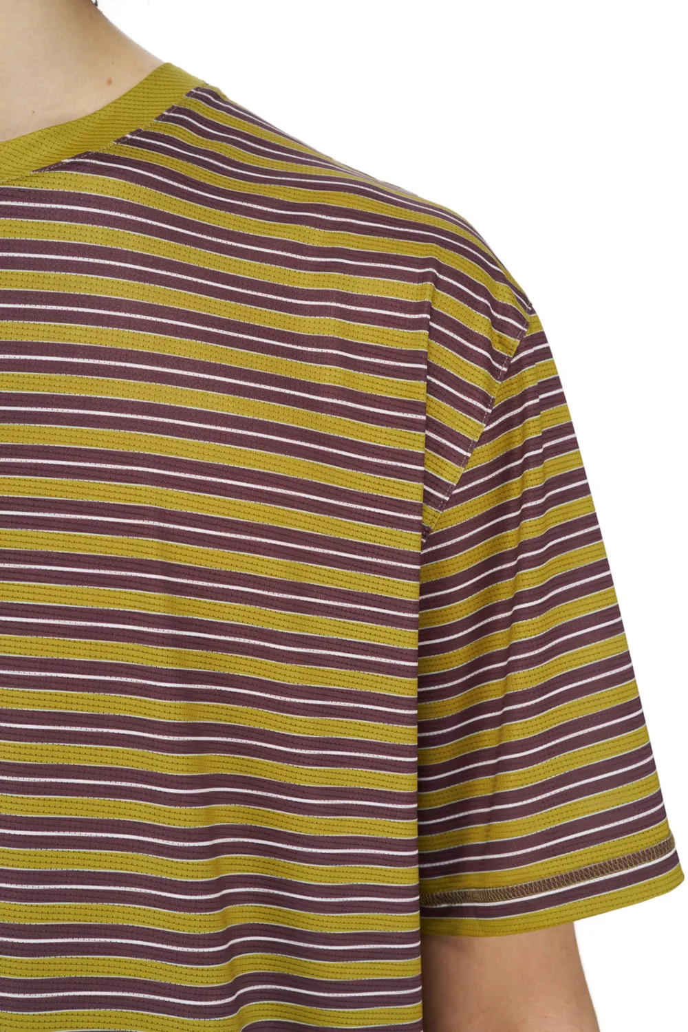 UNNA Wavy Striped Laufshirt Herren Mud Gold perforiert