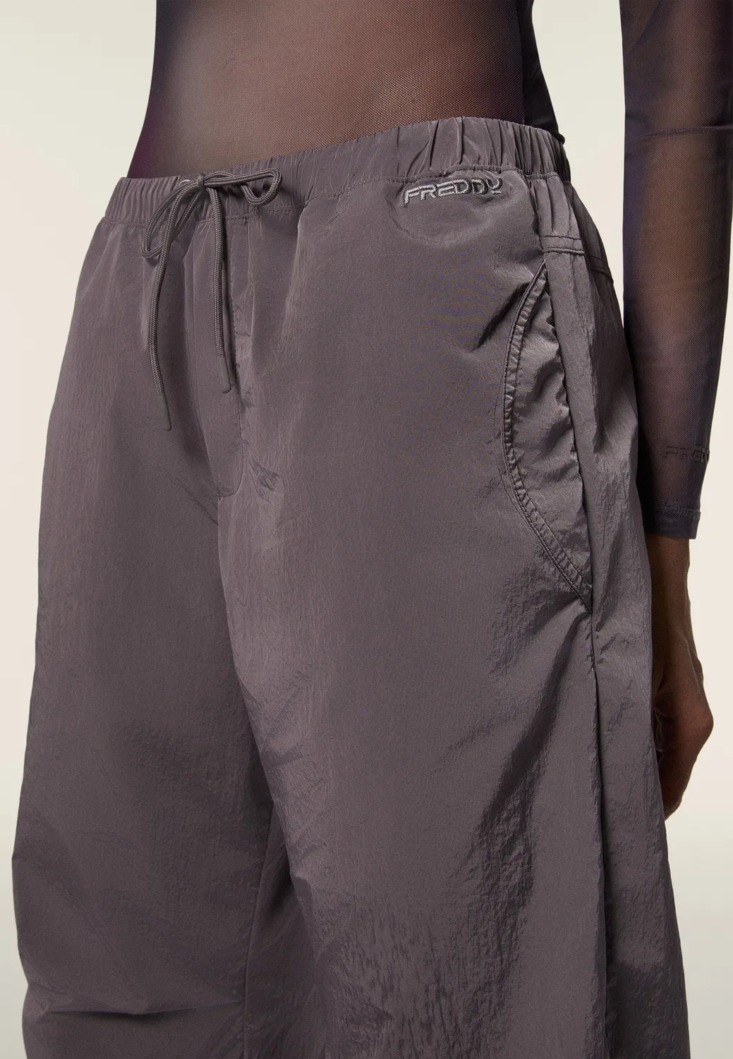 Freddy Parachute Hose Damen Nylon Prune Purple