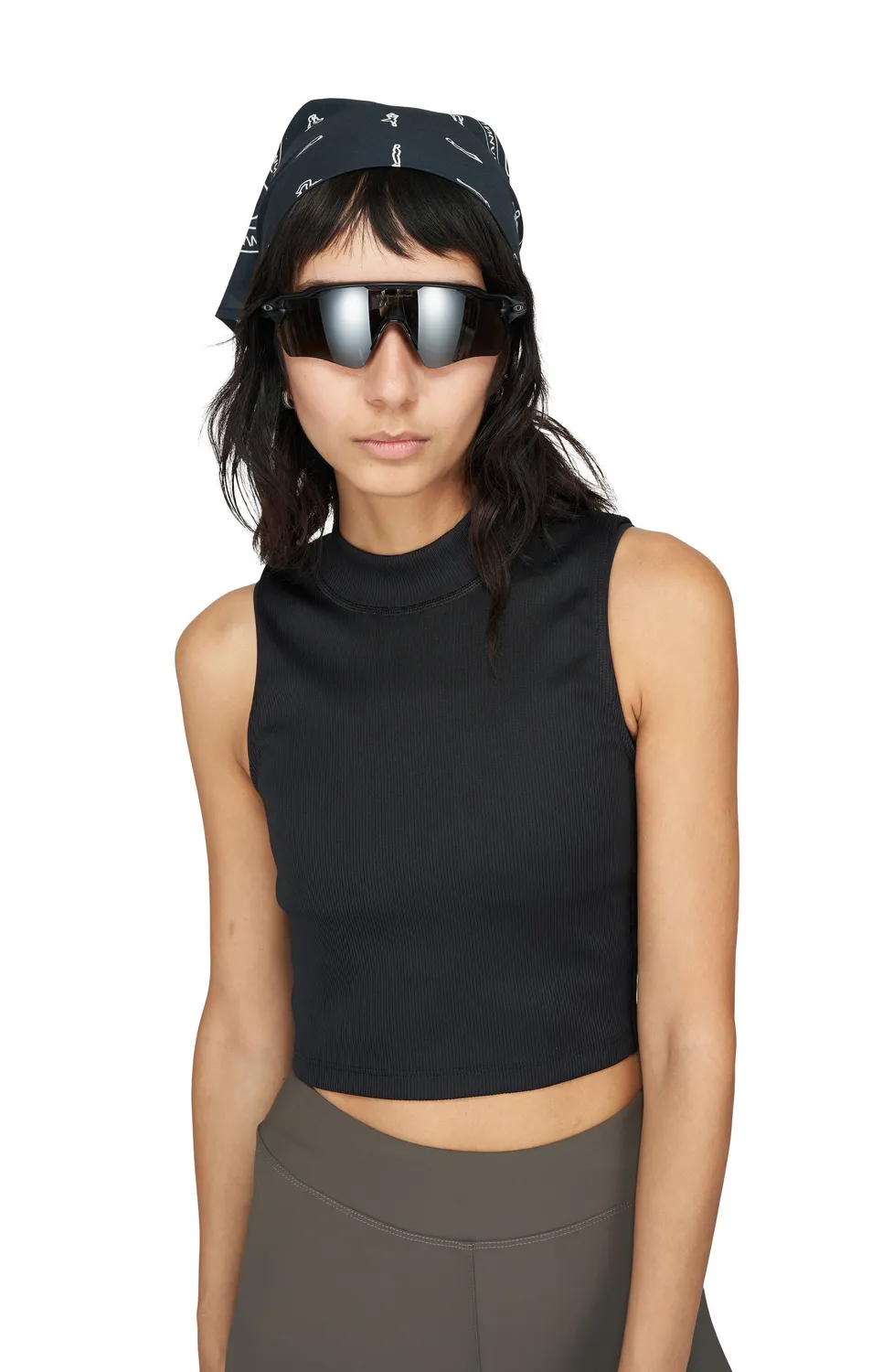 UNNA Balance Crop Top Sporttop schwarz gerippt