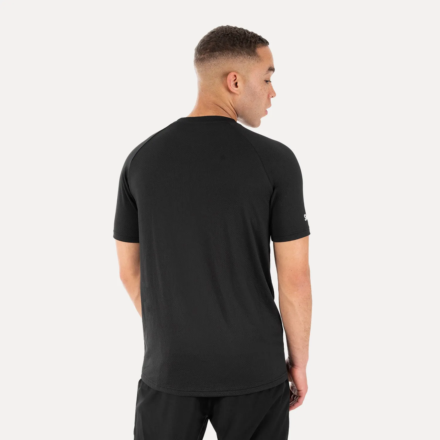 Smilodox Davren T-Shirt Herren Schwarz Slim Atmungsaktiv