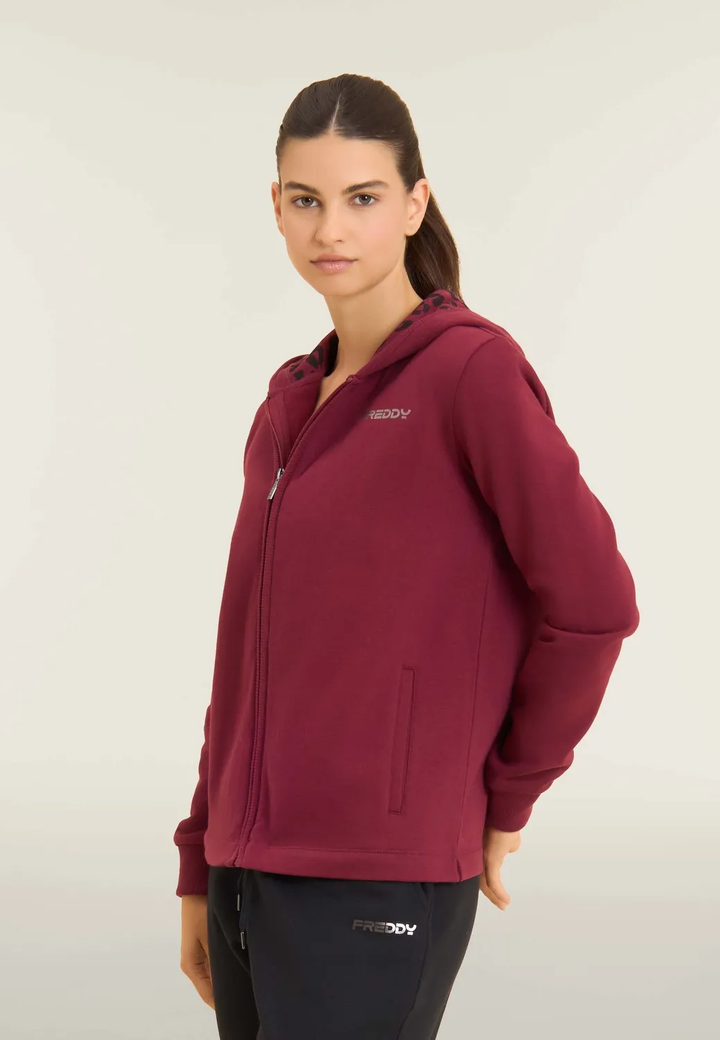 Freddy Trainingsanzug Animalier Cordovan-Schwarz