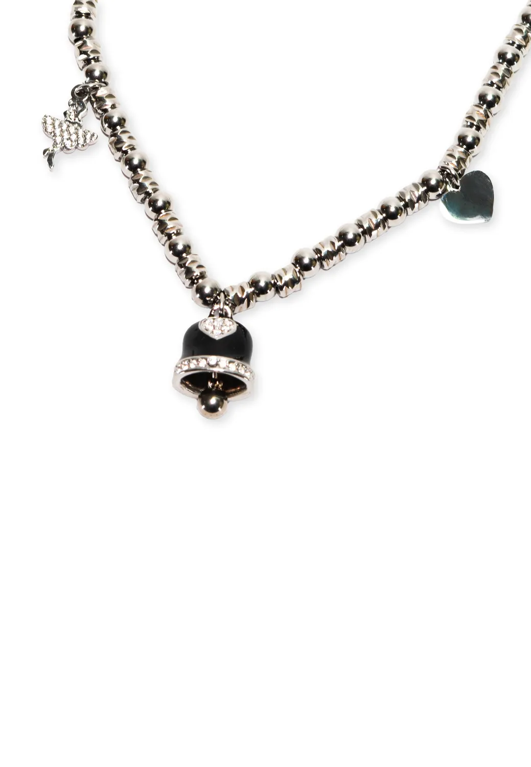 Freddy Charm Halskette Edelstahl Silber-Schwarz nickelfrei
