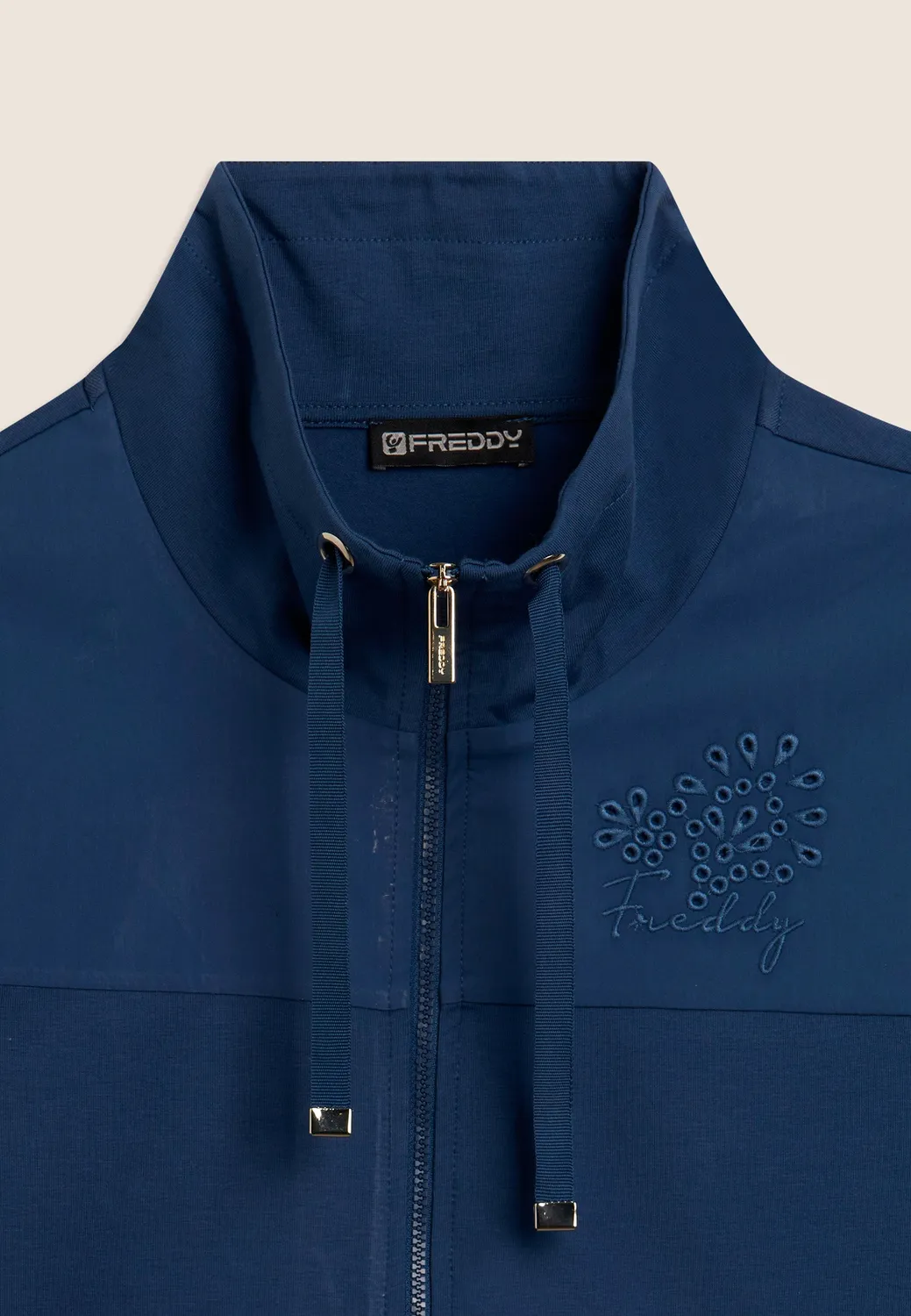 Freddy Damen Sweatjacke Stehkragen Schwarz