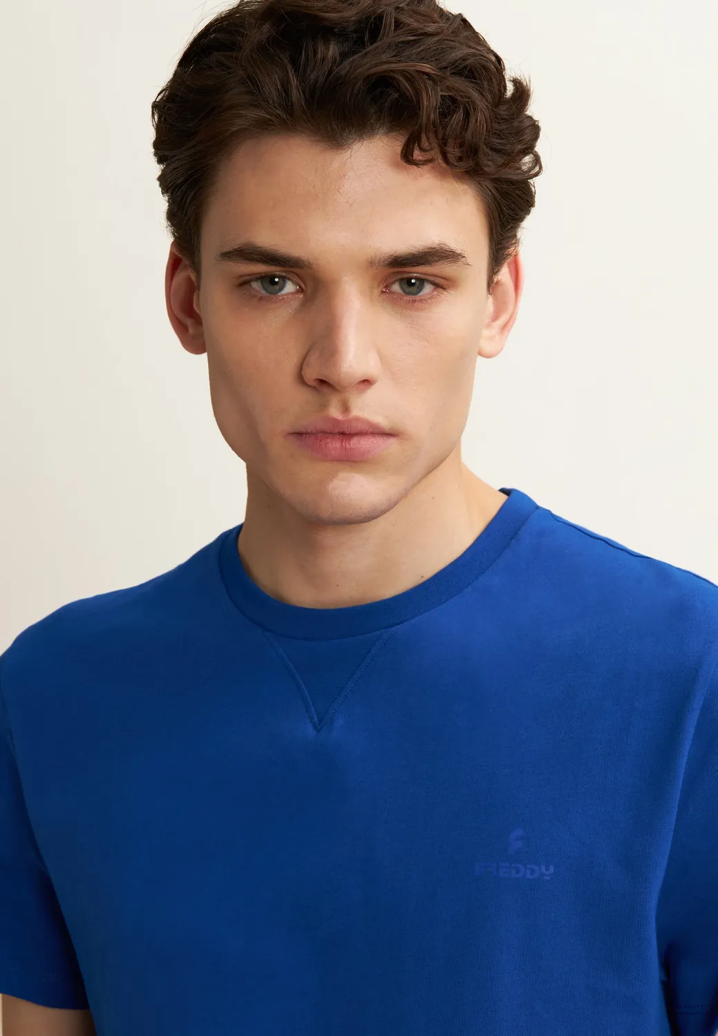 Freddy T-Shirt Regular Rundhals Schwarz aus Baumwolle