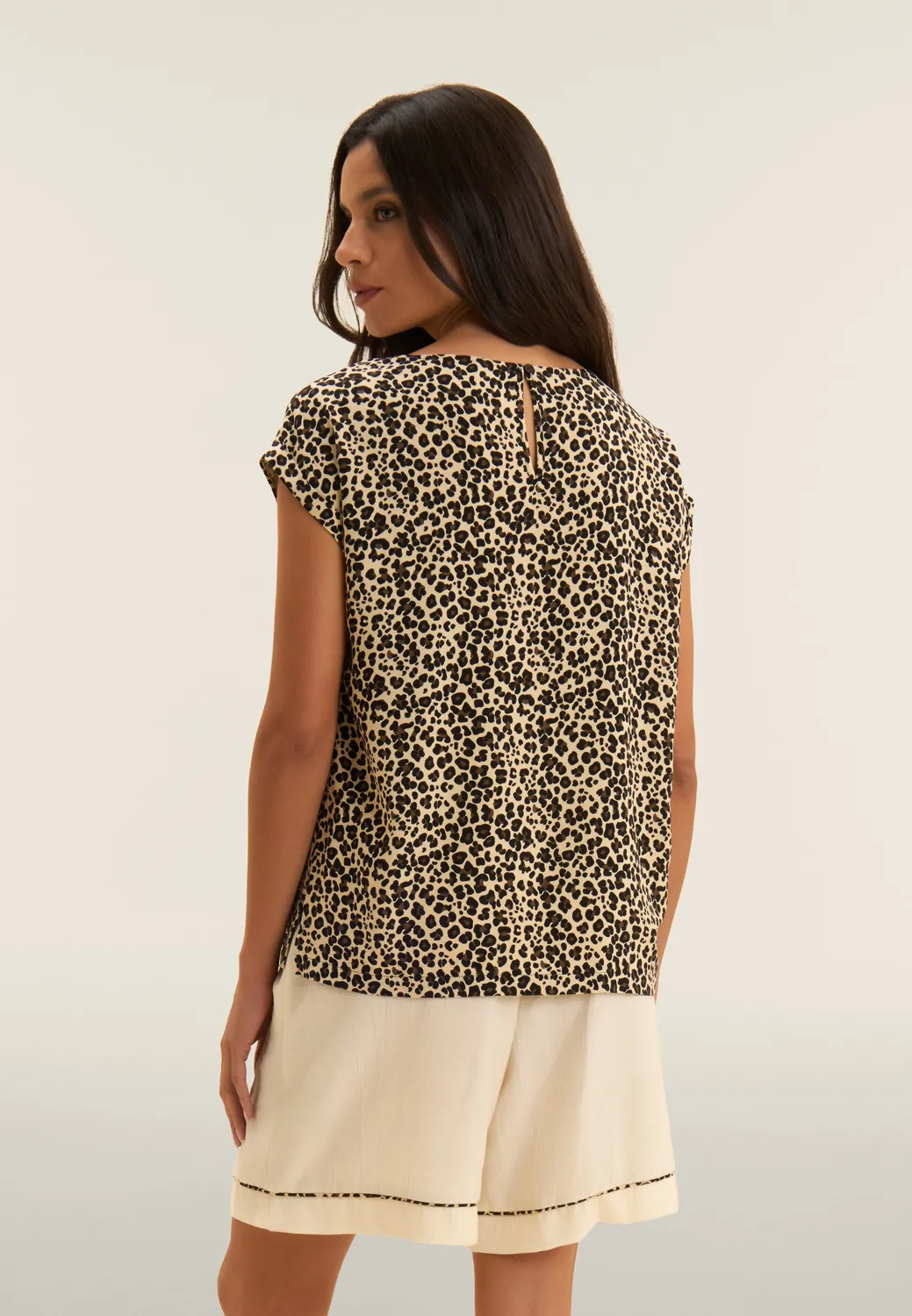 Freddy Damen T-Shirt Animalier Flügelärmel Viskose