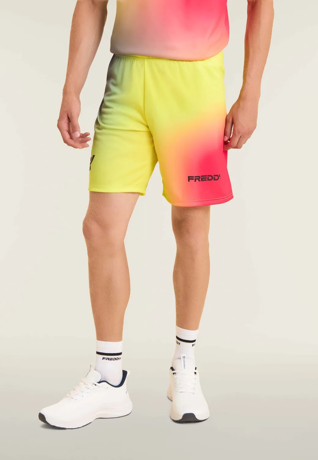 Freddy Beachvolleyball Shorts Herren Polyester Weiß elastisch