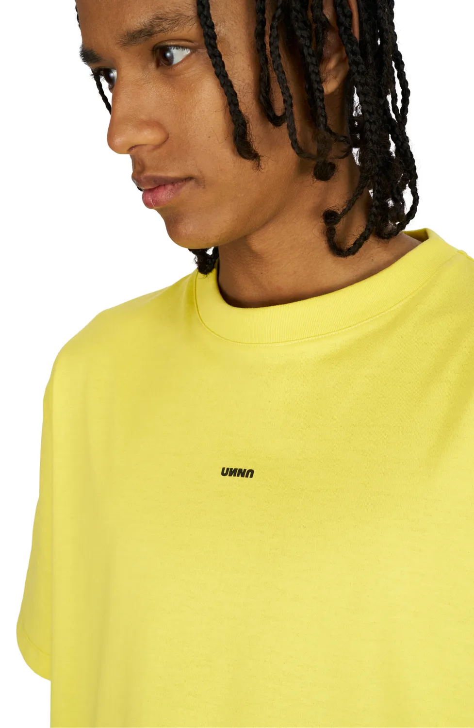 UNNA Skewed Tee Laufshirt Jell-O Yellow Bio-Baumwolle