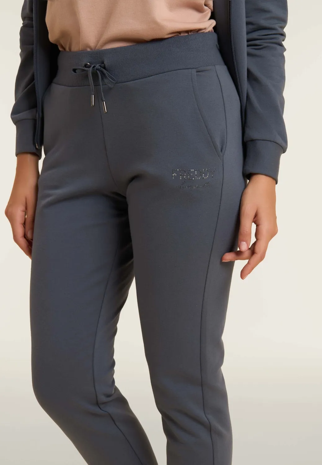 Freddy Regular Jogginghose Schwarz Nieten Baumwolle