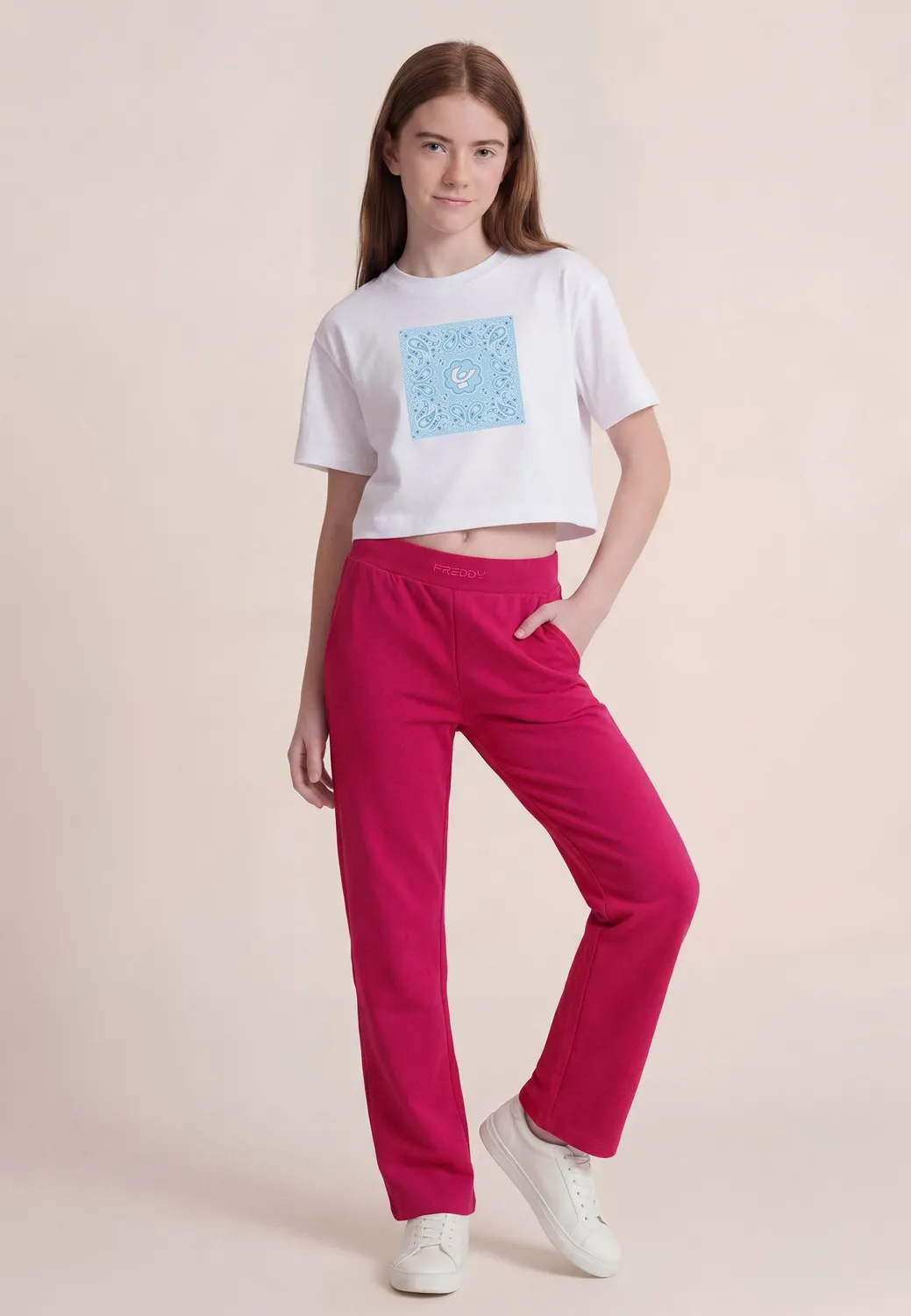 Freddy Flare Leggings Mädchen Schwarz Schlag Lang