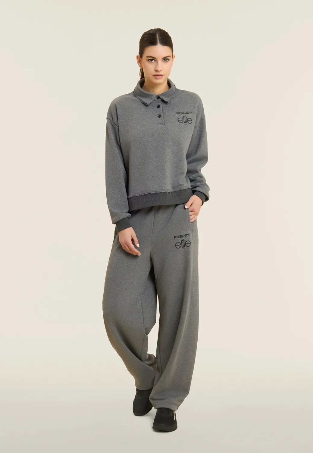 Freddy Elite Jogginghose Balloon Grau Mélange