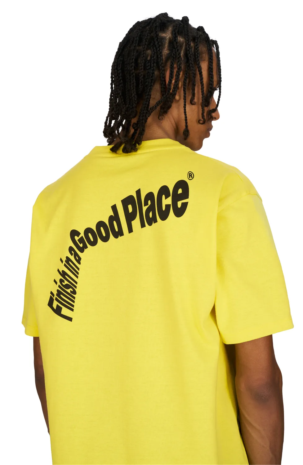 UNNA Skewed Tee Laufshirt Jell-O Yellow Bio-Baumwolle
