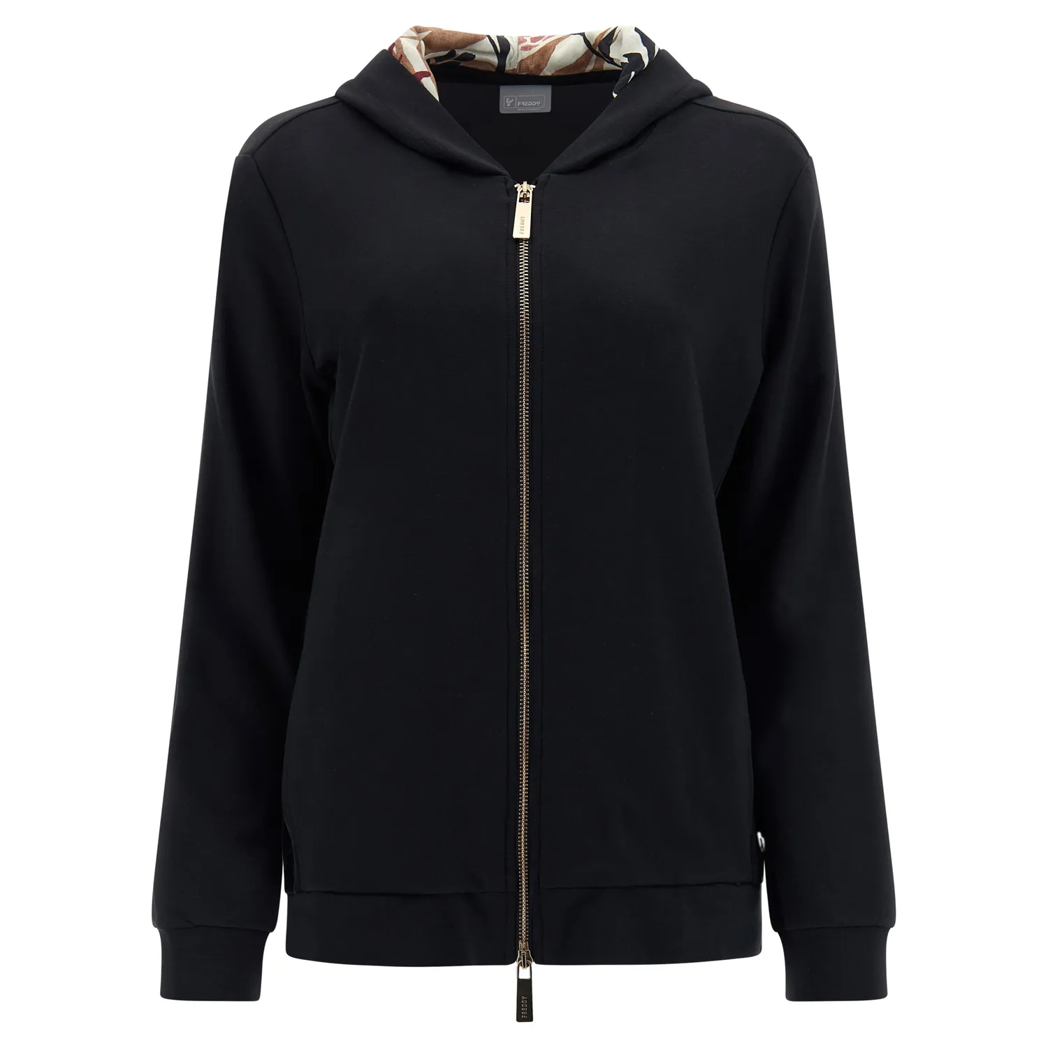 Freddy Comfort Kapuzenjacke French Terry beige Muster