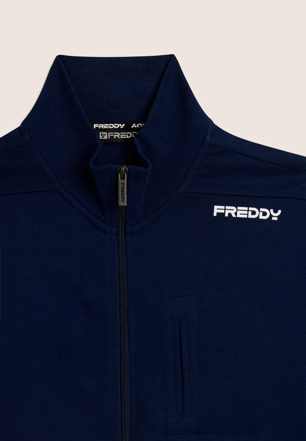 Freddy Full Zip Sweatjacke Damen Stehkragen schwarz