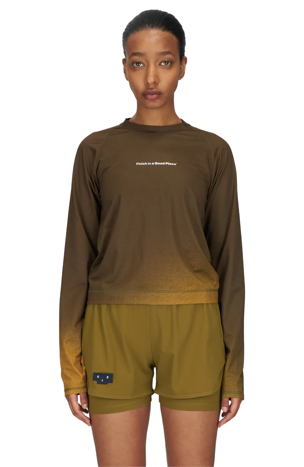UNNA Gradient LS W Laufshirt Braun/Gold atmungsaktiv