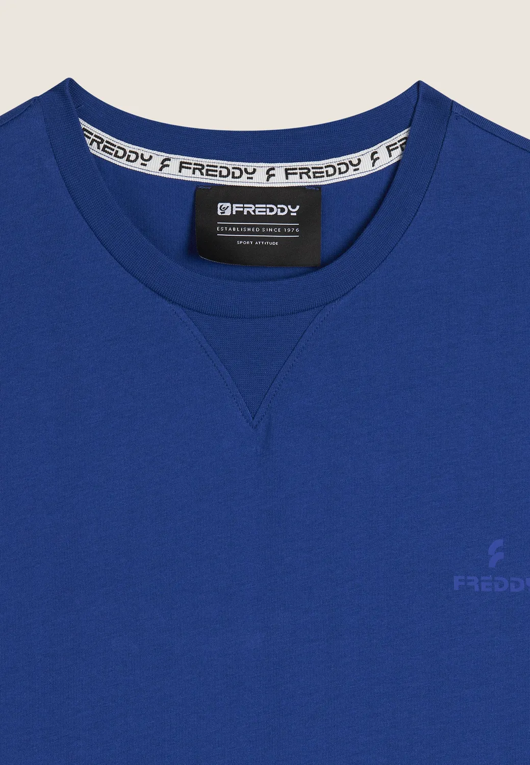 Freddy T-Shirt Regular Rundhals Schwarz aus Baumwolle