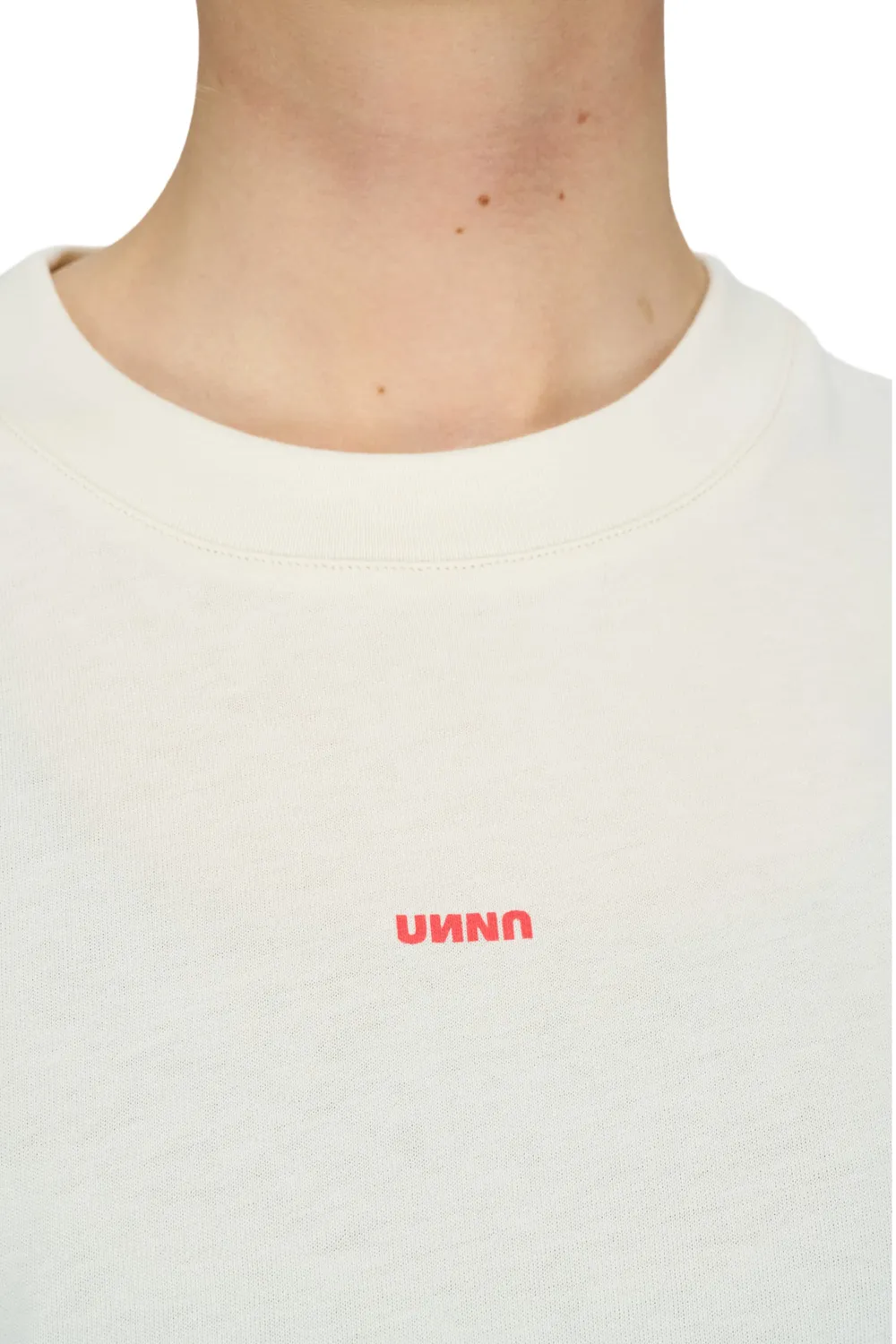 UNNA Heart T-shirt W T-Shirt Vanilla White Bio-Baumwolle