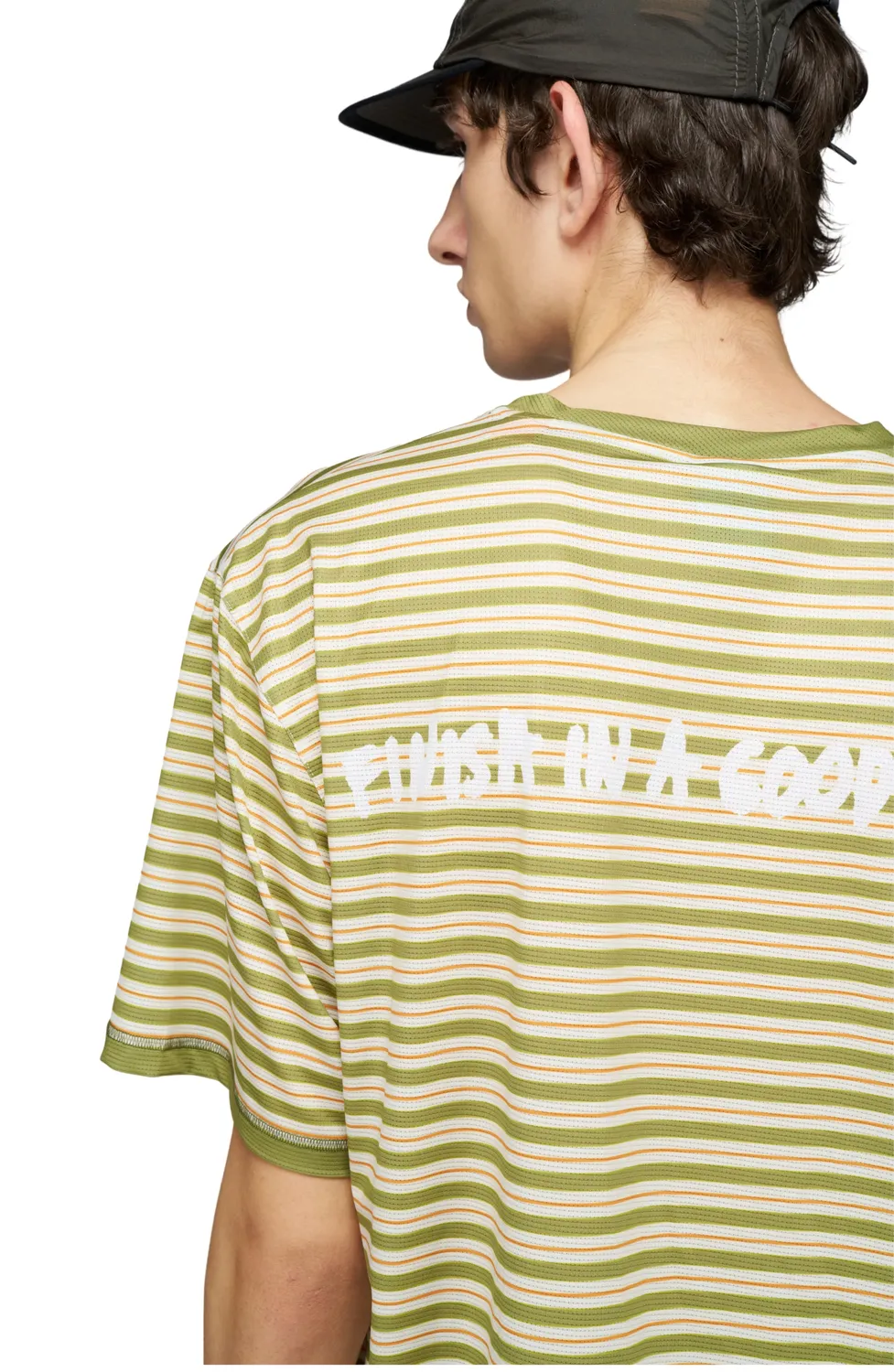UNNA Wavy Tee Striped T-Shirt Sage Stripe Polyester