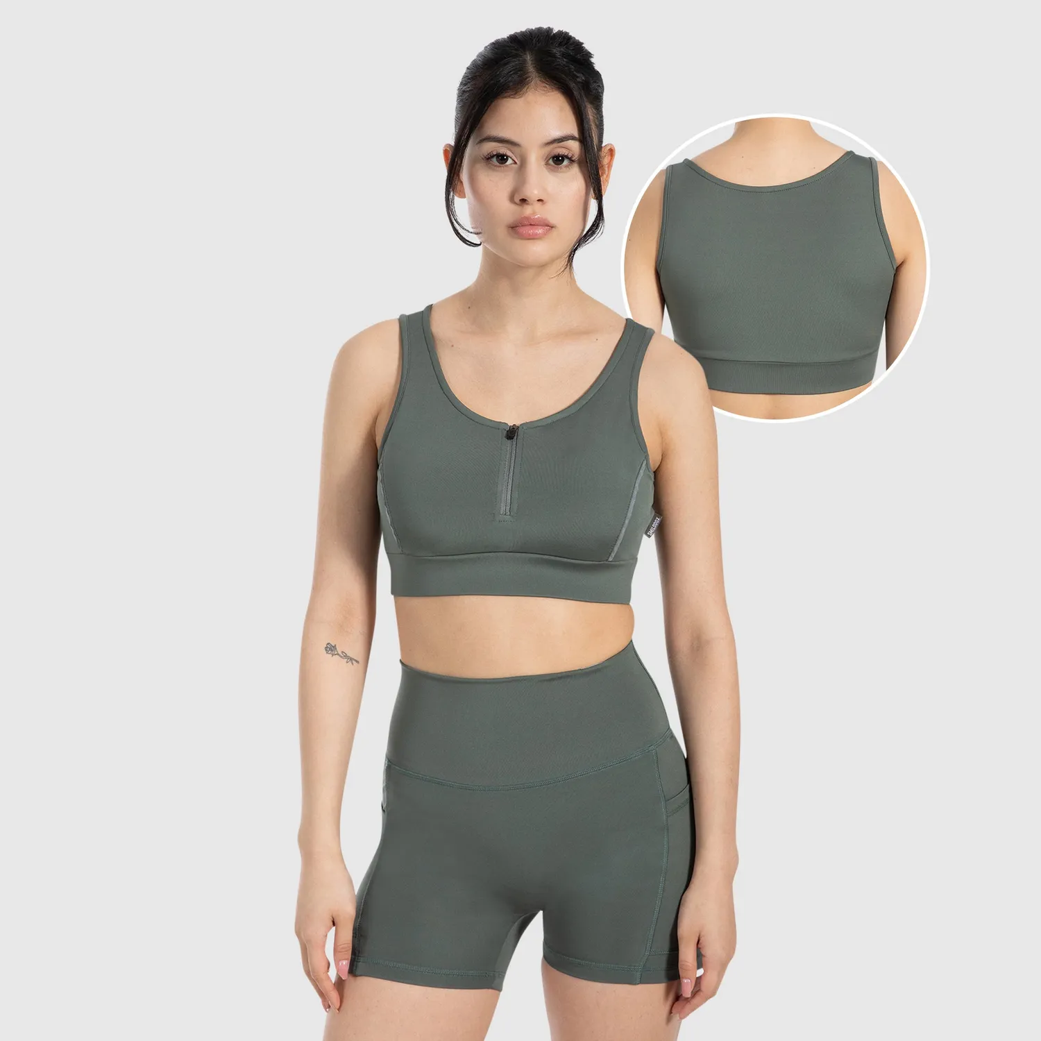 Smilodox Kathi Sport BH Damen Schwarz Frontreißverschluss