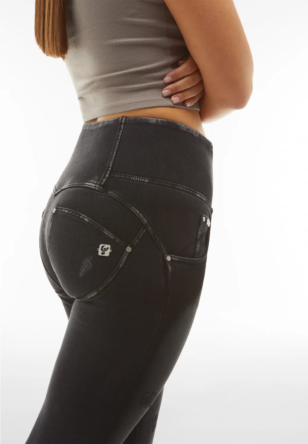 Freddy WR.UP Jeans Schwarz S High Waist Ripped