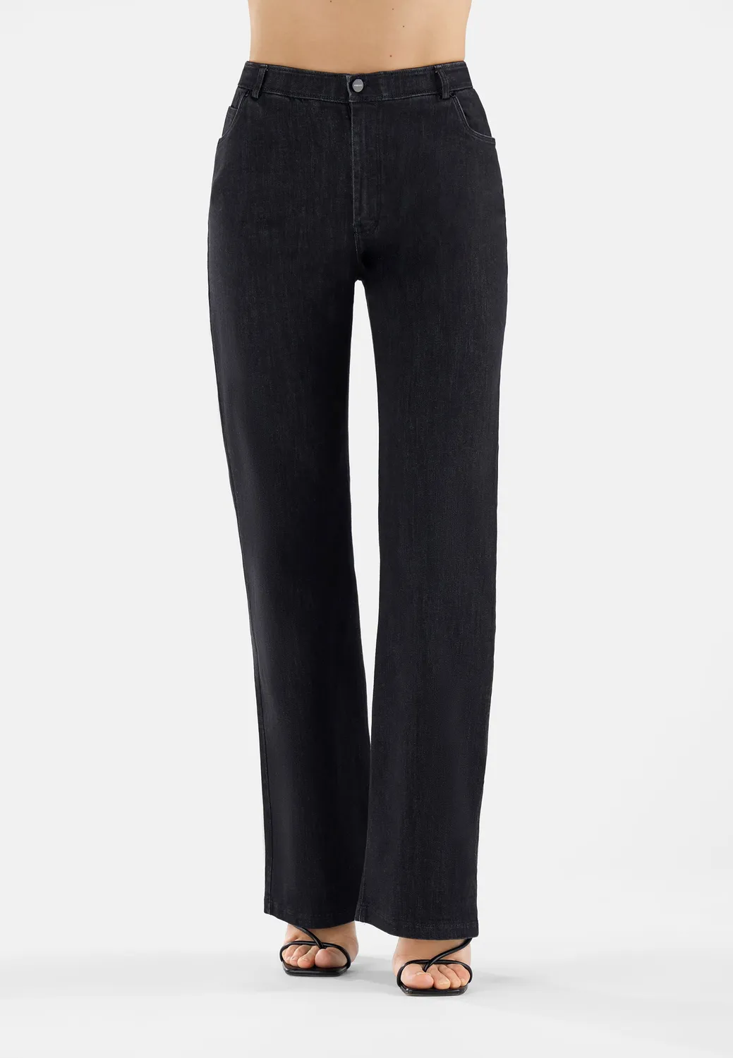 Freddy Black Wide Leg Jeans J7N Regular Waist dehnbar