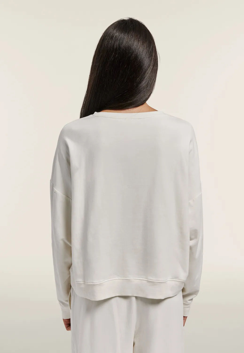Freddy Oversize Cropped Sweatshirt Damen Schwarz Print