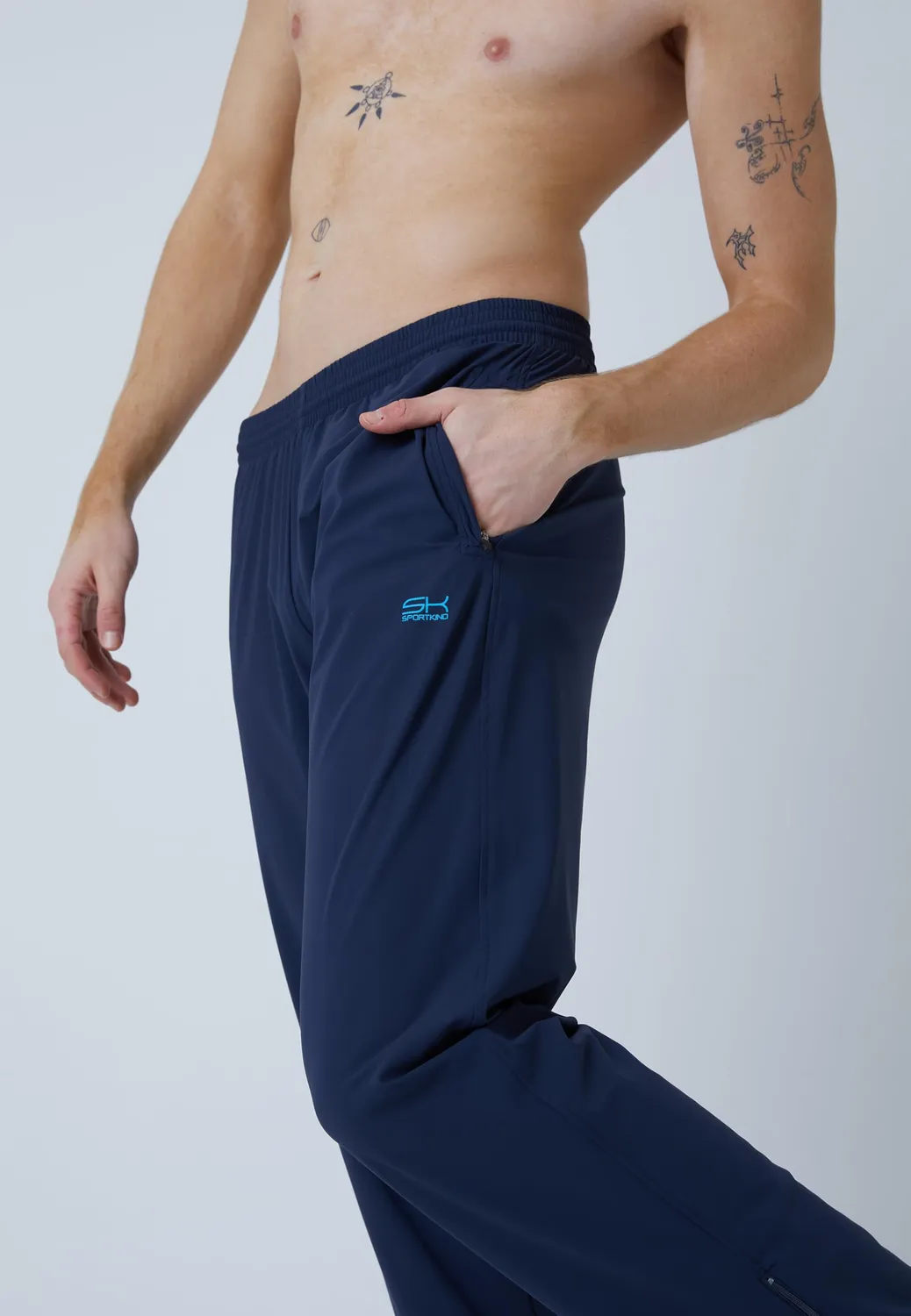 Sportkind Woven Trainingshose Navy Gr. L mit Zip