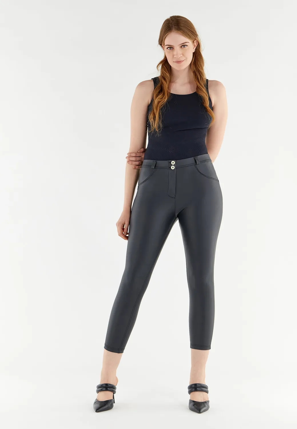 Freddy WR.UP Curvy 7/8 Push-up Hose Schwarz Kunstleder