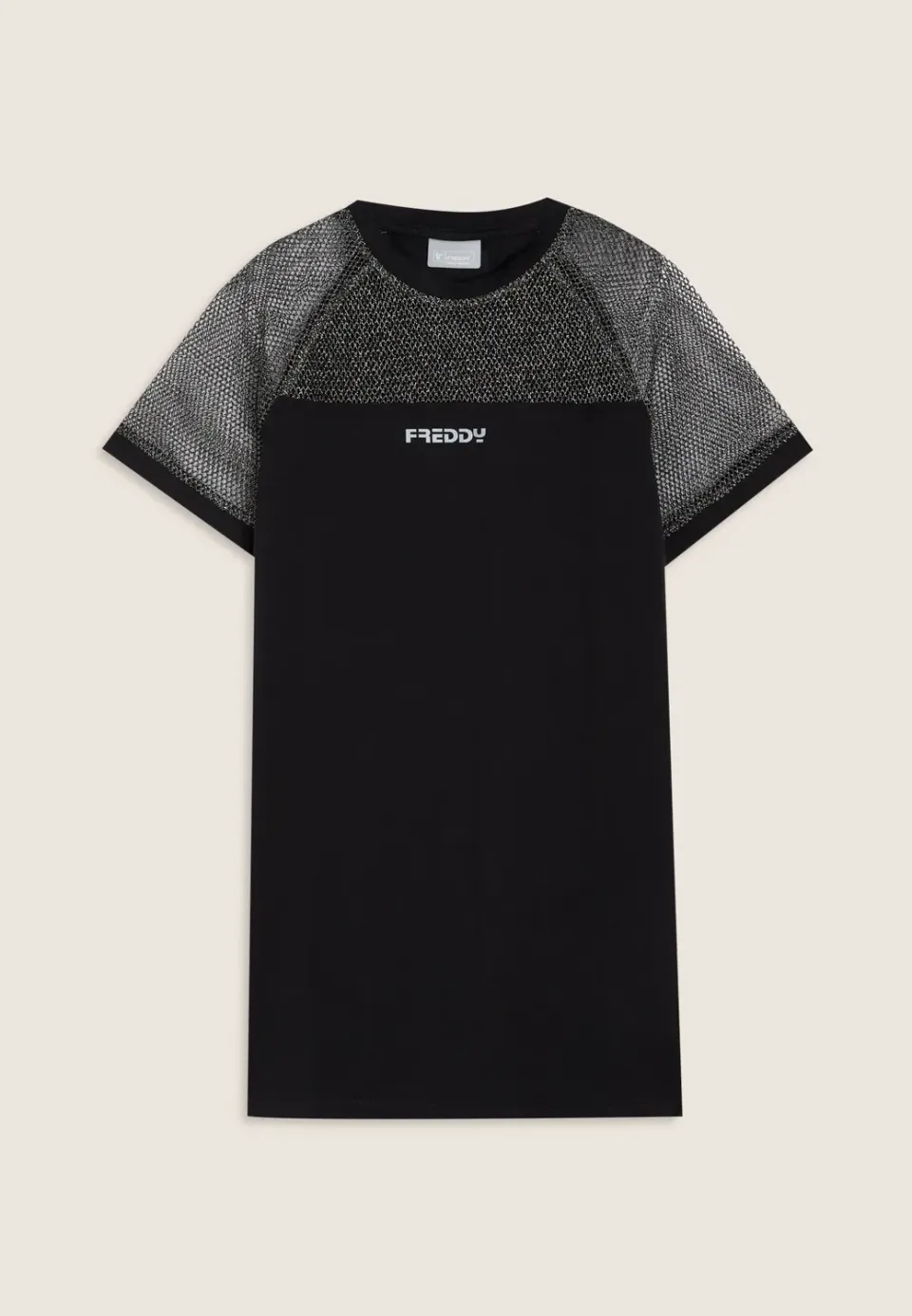 Freddy Maxi T-Shirt Kleid Mädchen schwarz Lurex-Mesh