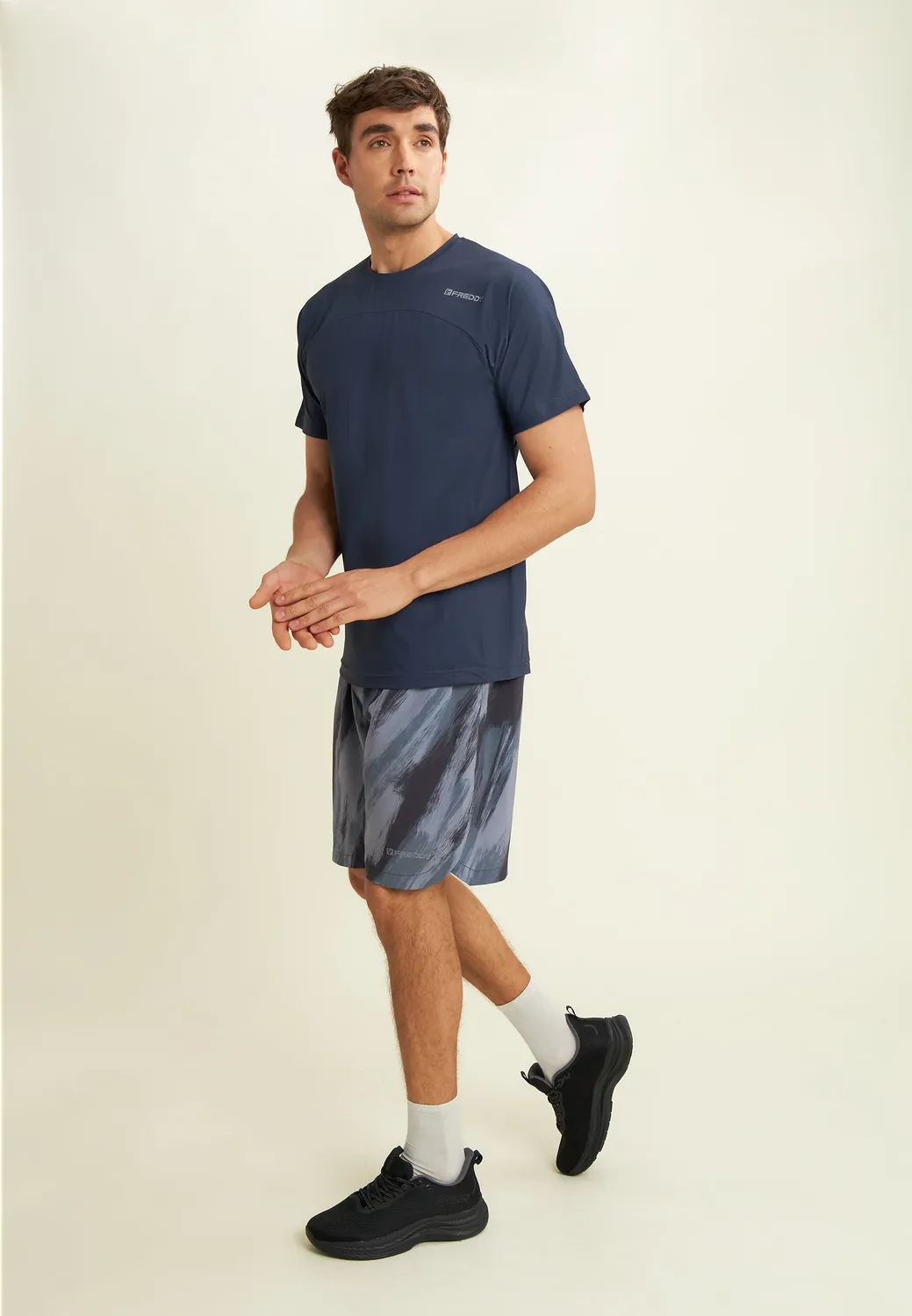 Freddy Slim T-Shirt Logo Herz Dark Sapphire B109 elastisch
