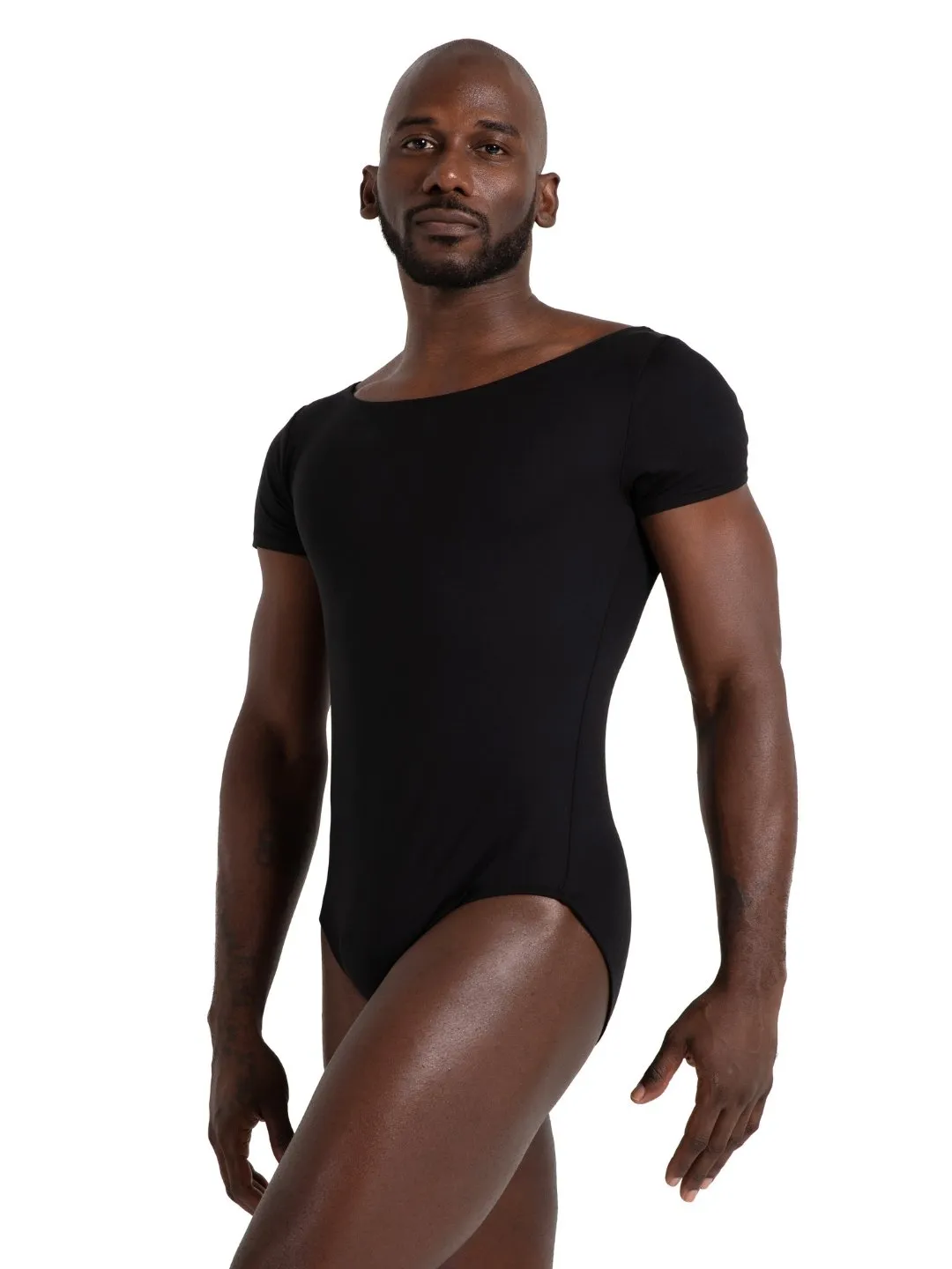 Capezio Studio Kurzarm Tanzanzug Herren Schwarz Stütz