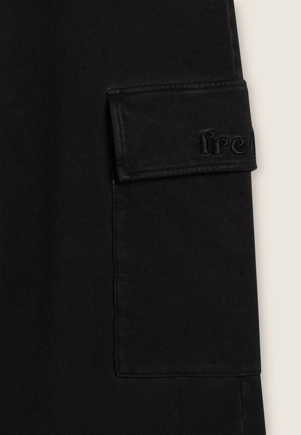 Freddy Cargo Hose Damen Schwarz Wide Leg Cold Dyed Fleece