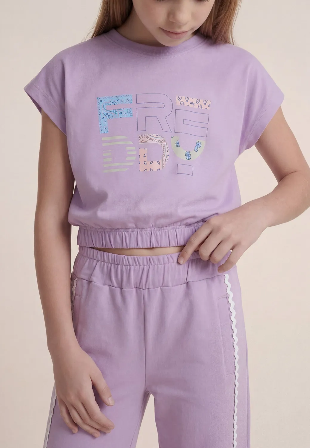 Freddy Cropped Top Mädchen ärmellos Bianco leicht