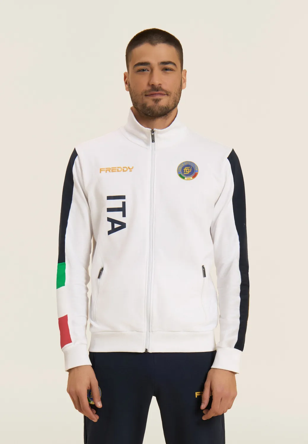 Freddy Italia FGI Full Zip Trainingsanzug Weiß-Blau