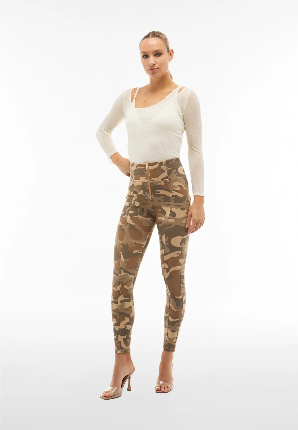 Freddy WR.UP Hose Camouflage Beige Superskinny