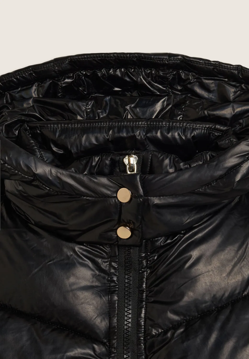 Freddy Junior Glanz Steppjacke Schwarz mit Kapuze