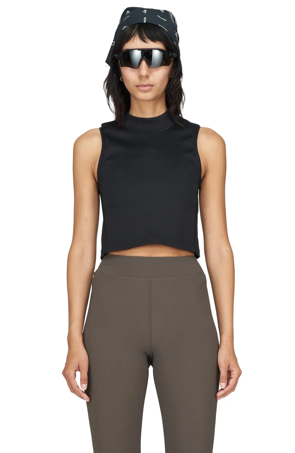 UNNA Balance Crop Top Sporttop schwarz gerippt