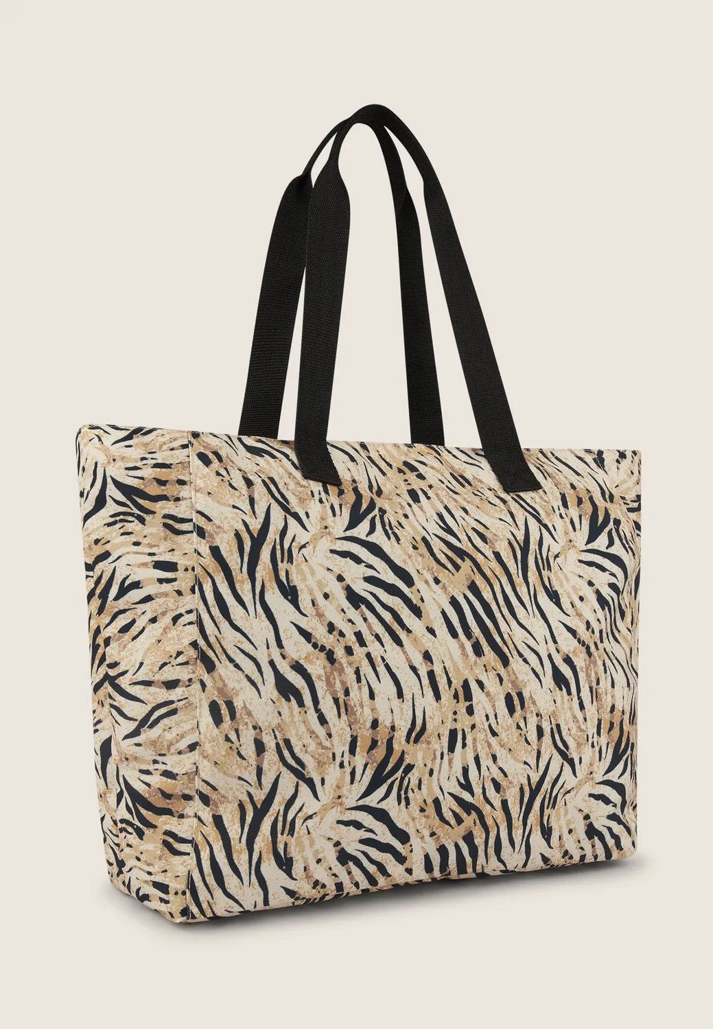 Freddy Animalier Shopper Tasche White Zebra Canvas Zip