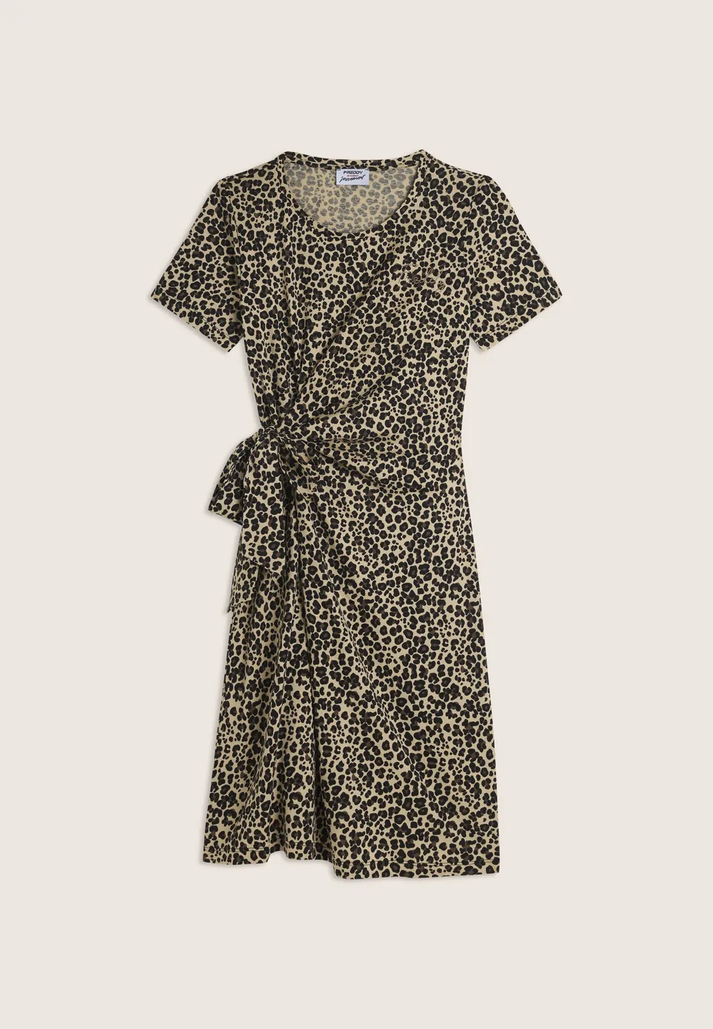 Freddy Animalier Kleid Whitecap Gray Knoten Regular