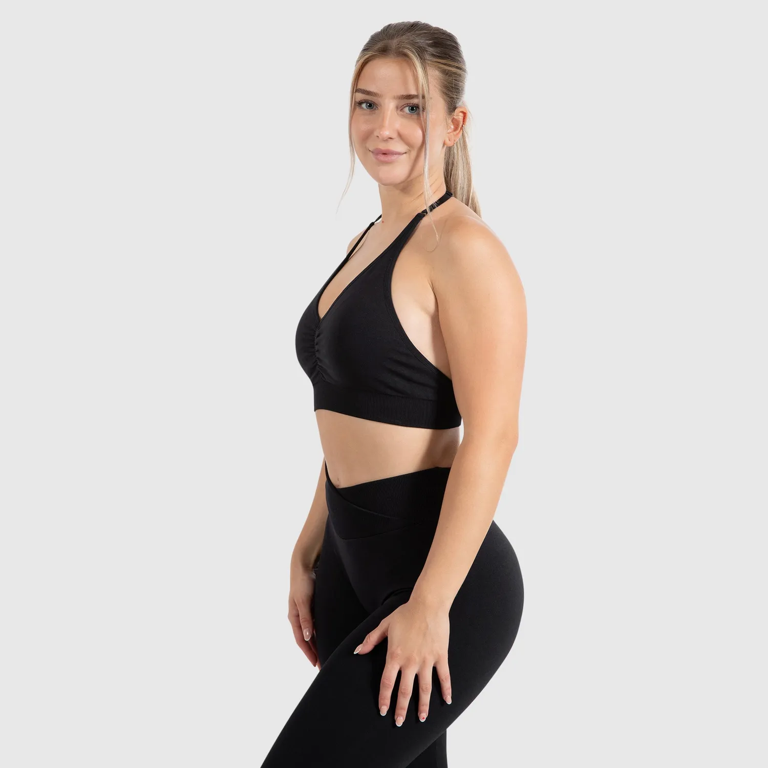 Smilodox Cetrina Scrunch Silvia Sport-BH Schwarz Scrunch